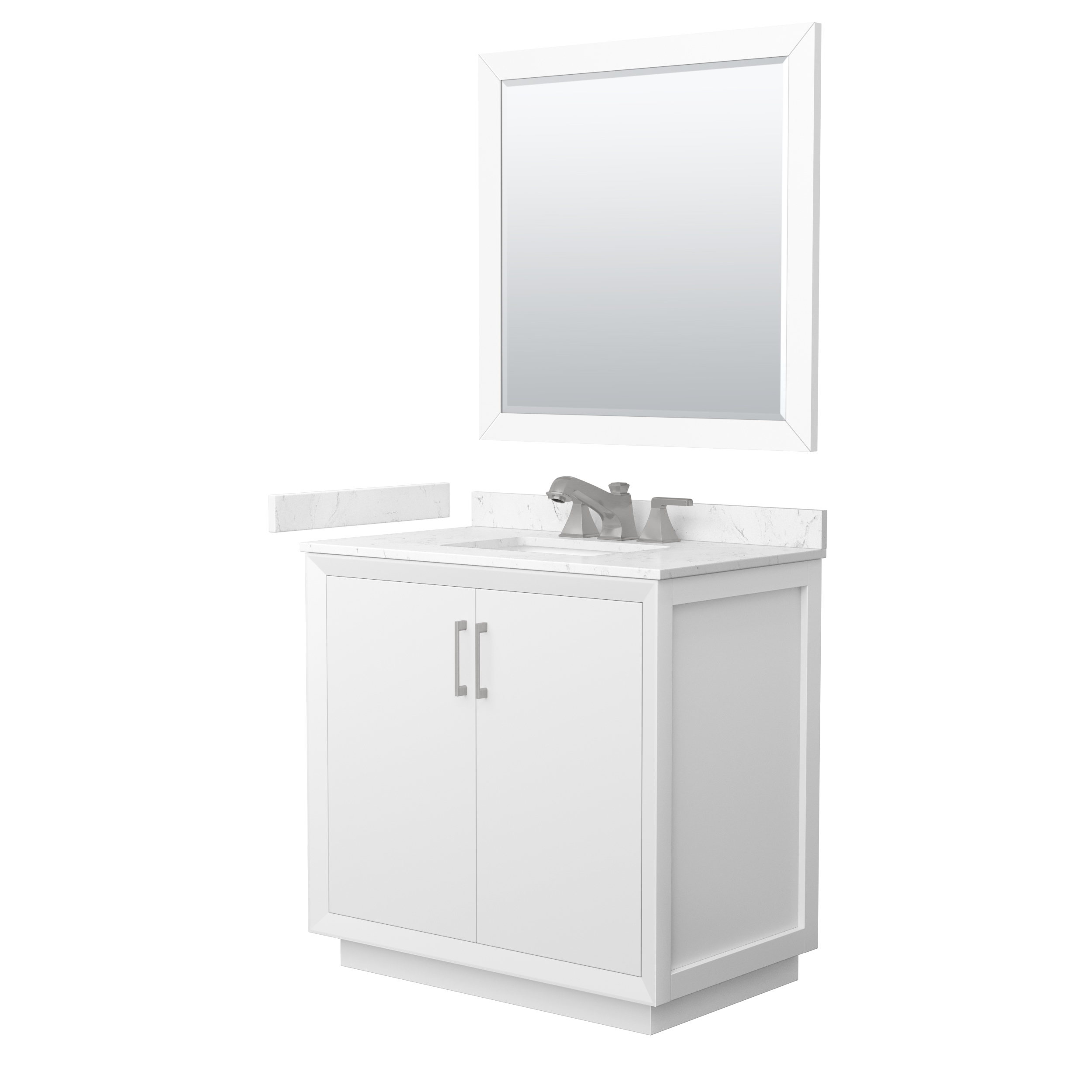 Strada 36" Single Vanity with optional Cultured Marble Counter - Dark Gray WC-4141-36-SGL-VAN-DKG-