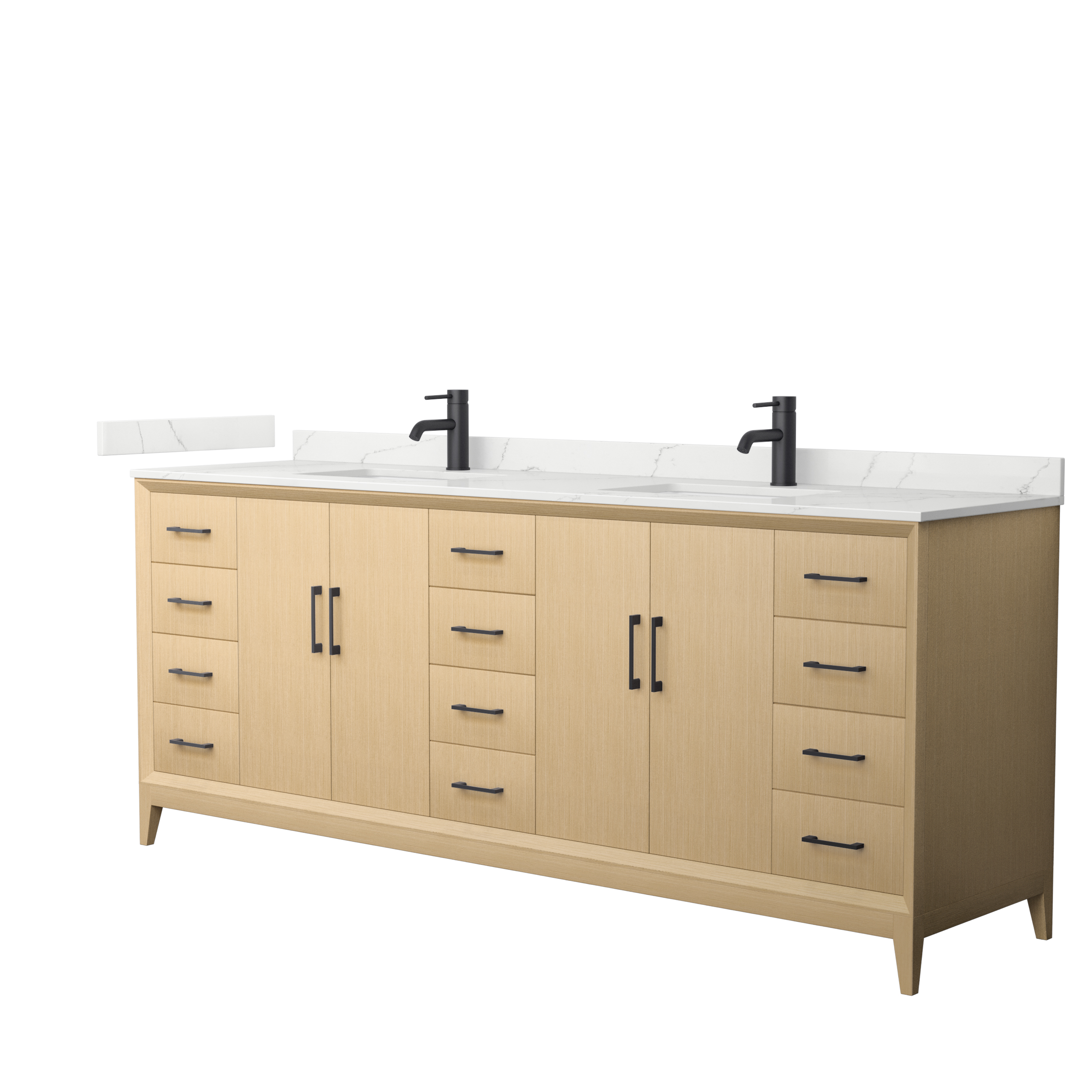 Janna 84" Double Bathroom Vanity - White Oak WC-7575-84-DBL-VAN-WHO