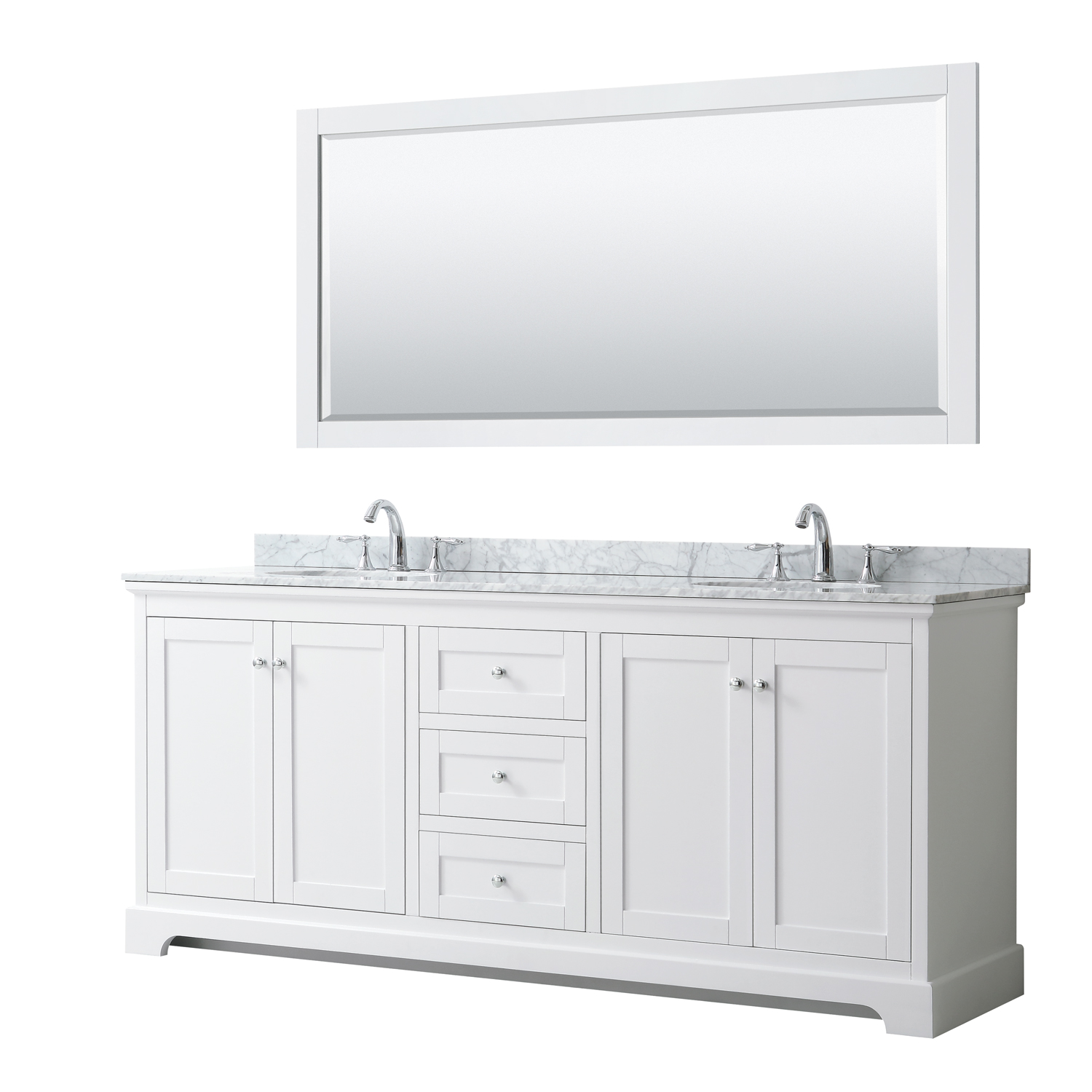 Avery 80 Double Bathroom Vanity By Wyndham Collection White Beautiful Bathroom Furniture For Every Home Wyndham Collection
