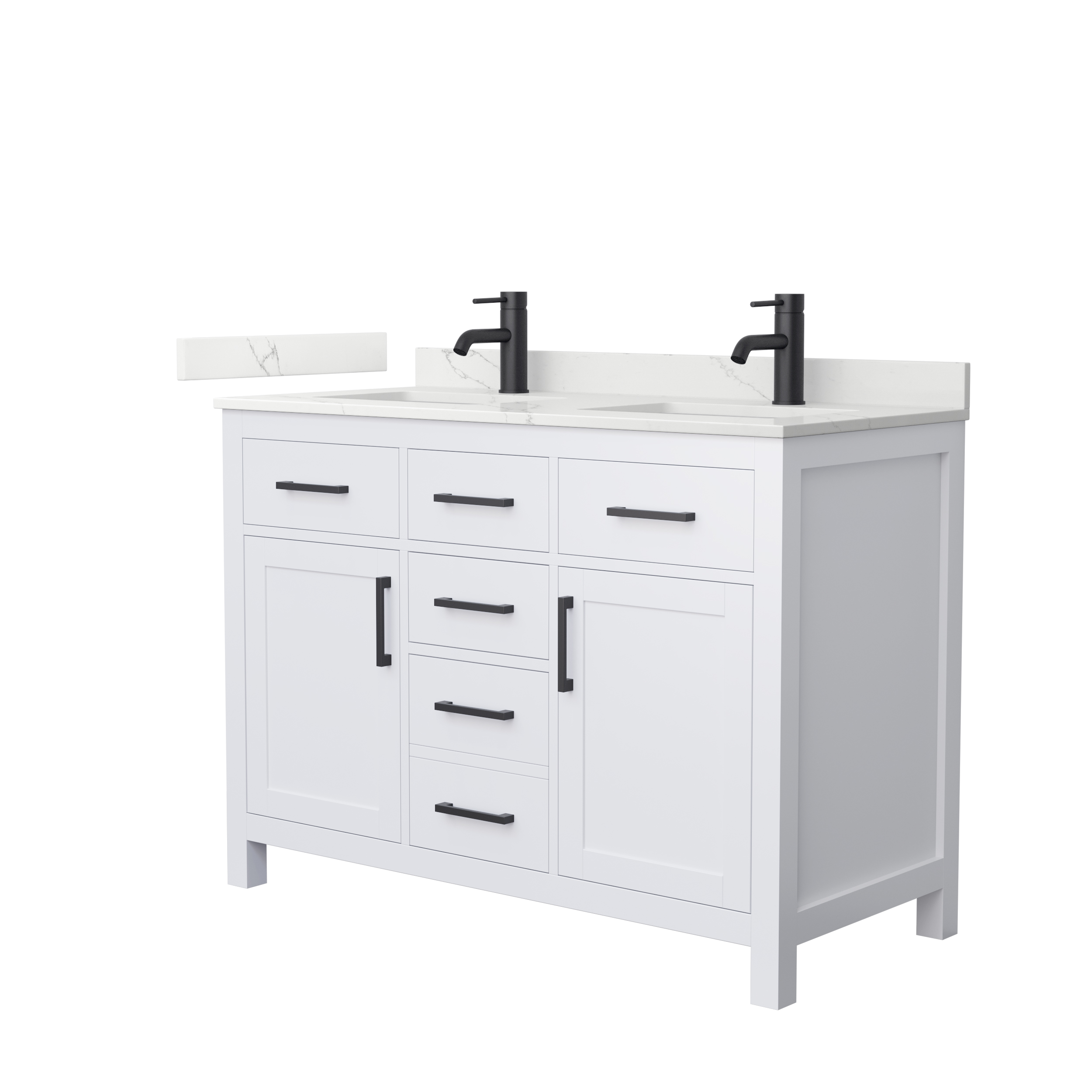 Beckett 48" Double Bathroom Vanity - White WC-2424-48-DBL-VAN-WHT