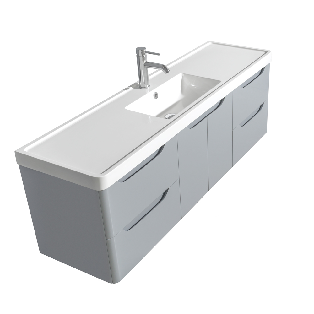 Murano 60 Wall Mounted Bathroom Vanity Set With Integrated Sink