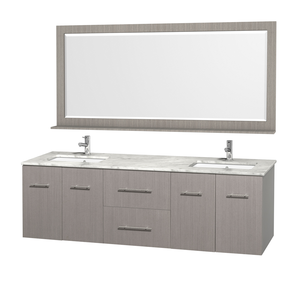 Centra 72 Double Bathroom Vanity For Undermount Sinks Gray Oak Beautiful Bathroom Furniture For Every Home Wyndham Collection