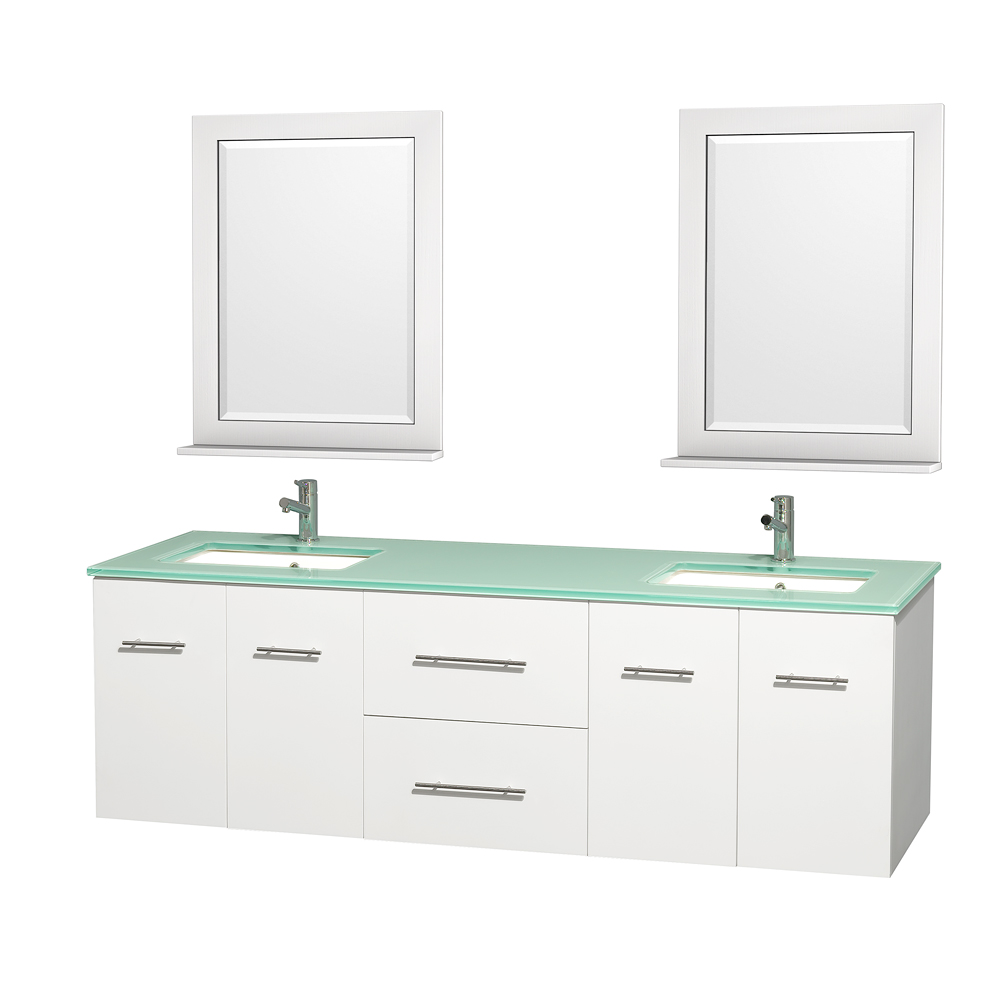 Centra 72 Double Bathroom Vanity for Vessel Sinks - Matte White   Beautiful bathroom furniture for every home - Wyndham Collection