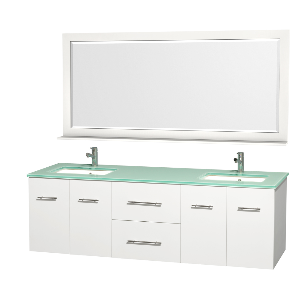 Centra 72 Double Bathroom Vanity for Vessel Sinks - Matte White   Beautiful bathroom furniture for every home - Wyndham Collection