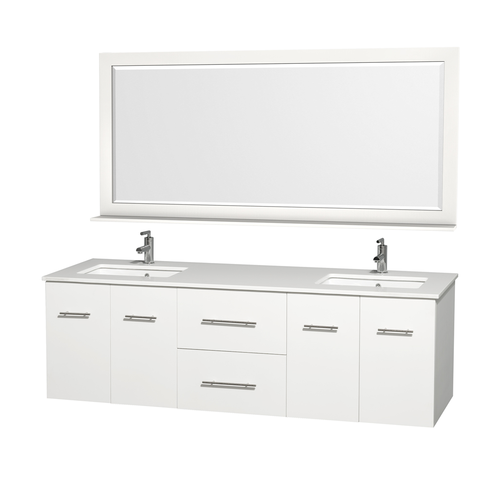 Centra 72 Double Bathroom Vanity For Undermount Sinks Matte White Beautiful Bathroom Furniture For Every Home Wyndham Collection