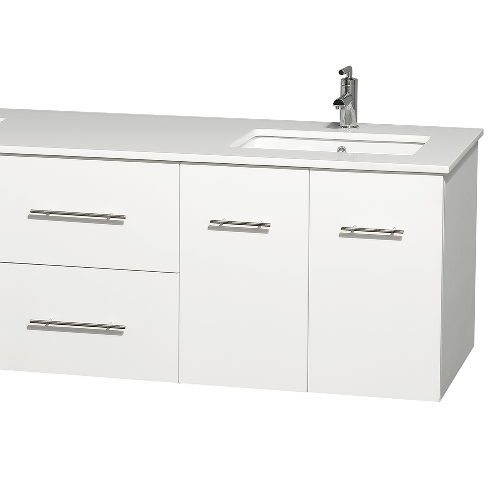 Centra 72 Double Bathroom Vanity for Vessel Sinks - Matte White   Beautiful bathroom furniture for every home - Wyndham Collection