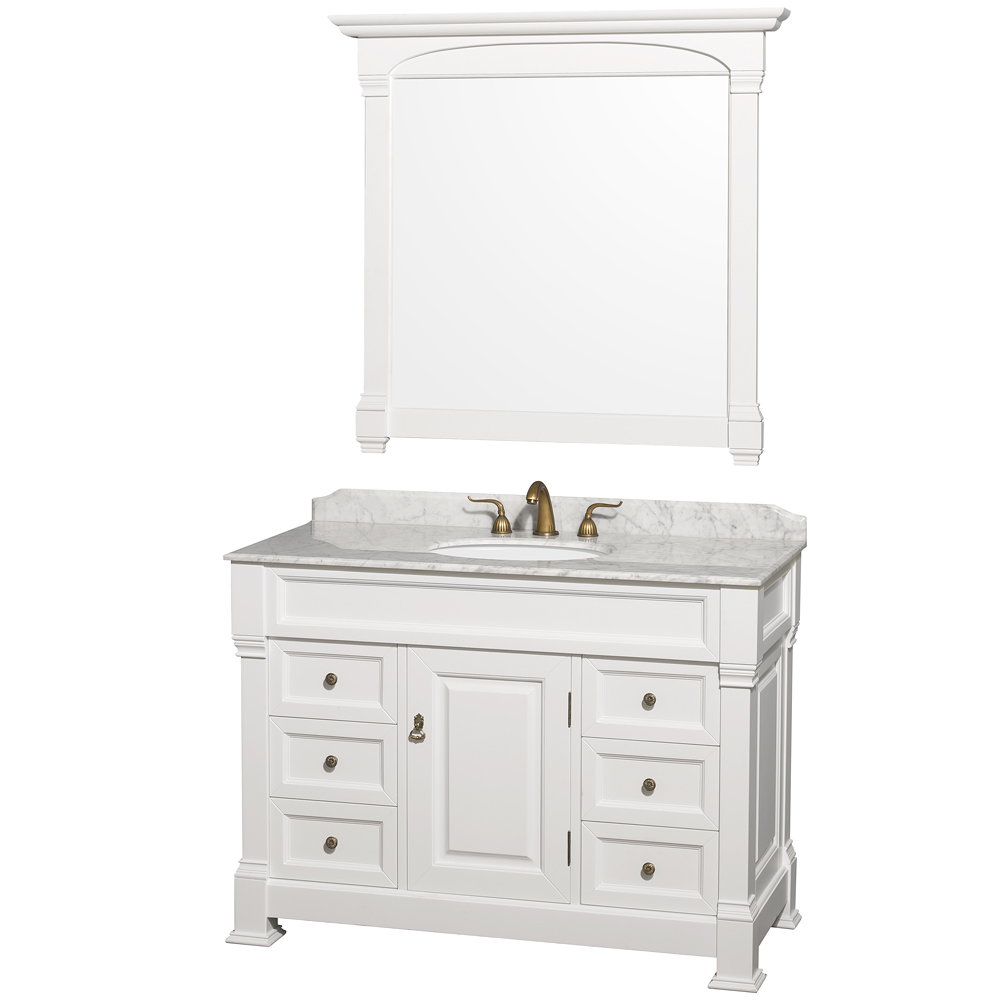 Andover 48 Traditional Bathroom Single Vanity Set White Beautiful Bathroom Furniture For Every Home Wyndham Collection