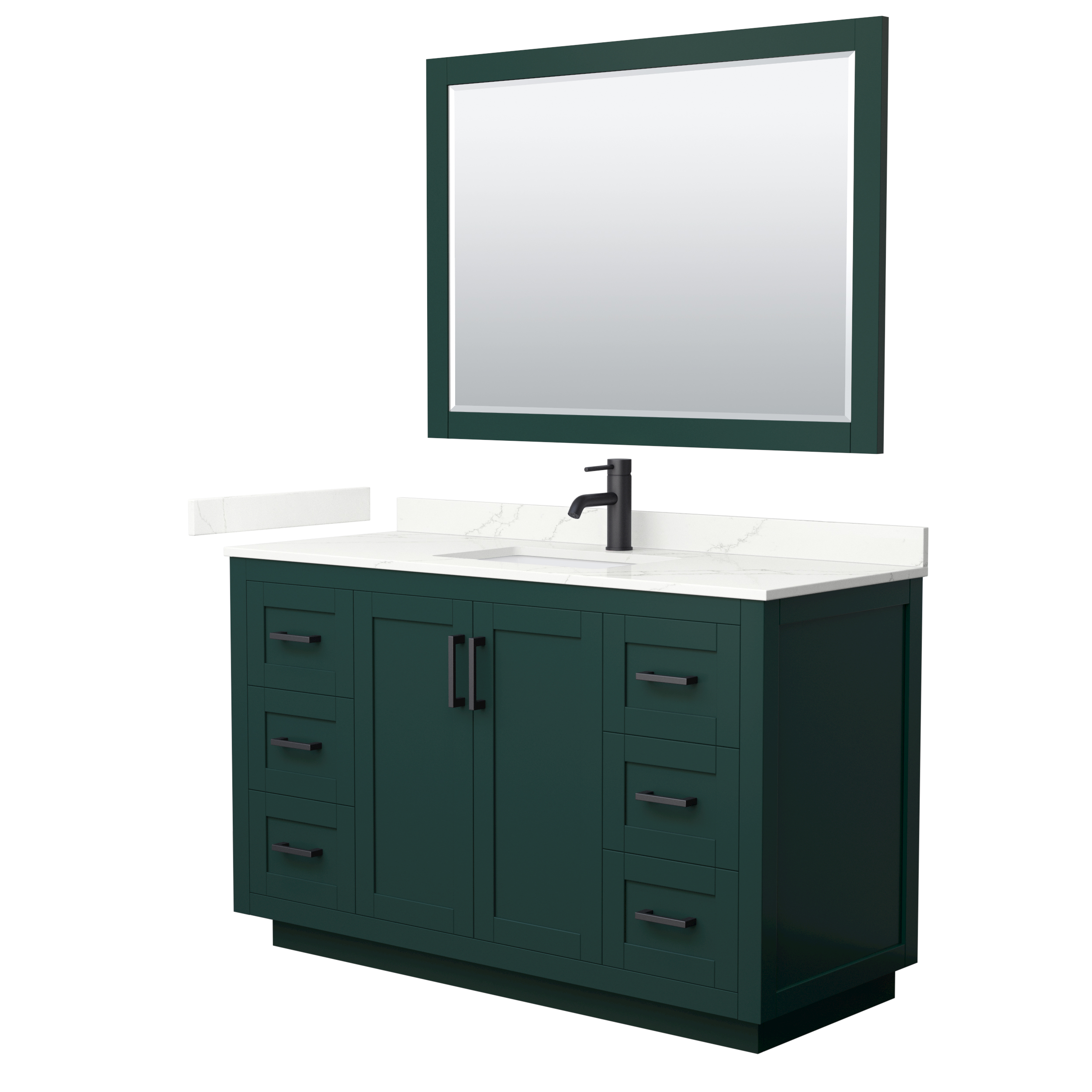 Miranda 54" Single Vanity with optional Carrara Marble Counter - Green WC-2929-54-SGL-VAN-GRN__