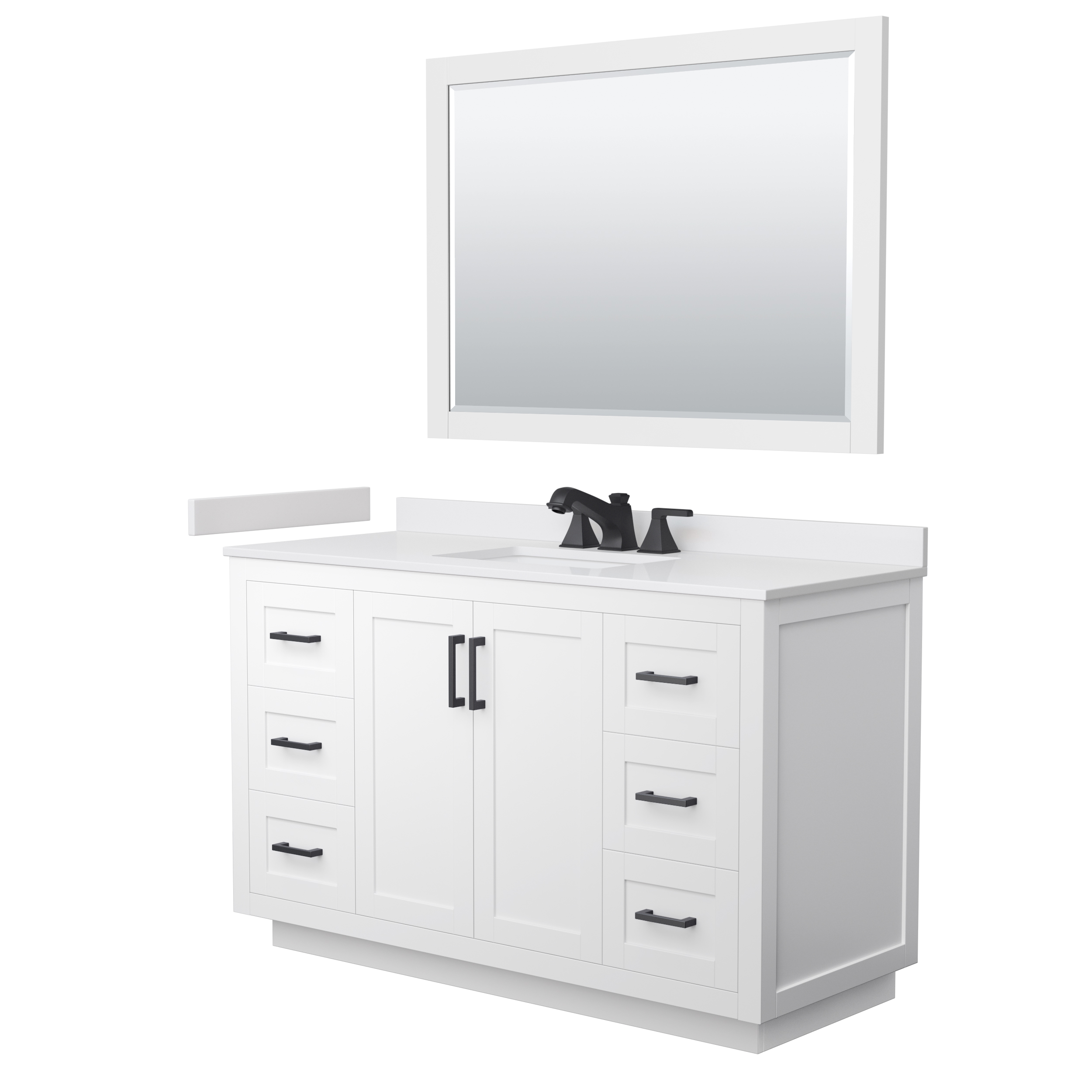 Miranda 54" Single Vanity with optional Carrara Marble Counter - White WC-2929-54-SGL-VAN-WHT__