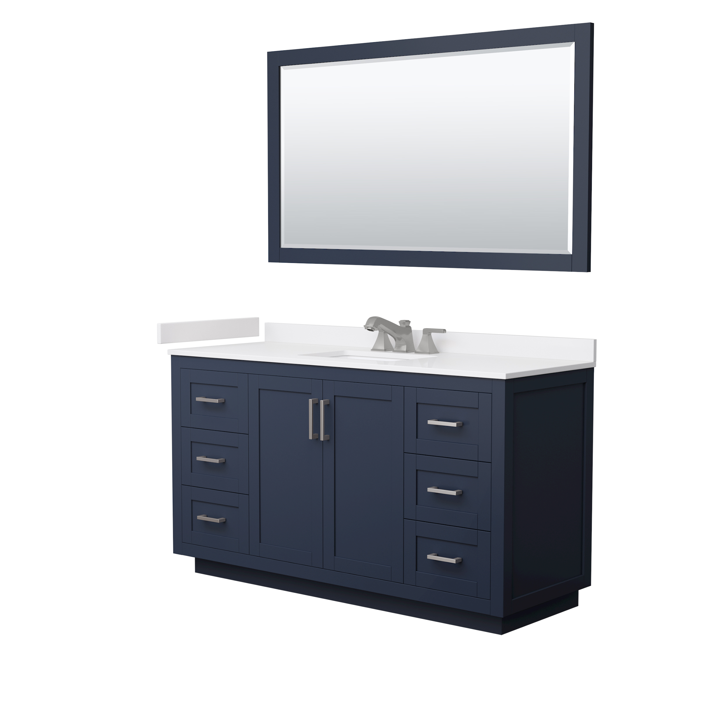 Miranda 60" Single Vanity with optional Carrara Marble Counter - Dark Blue WC-2929-60-SGL-VAN-BLU__