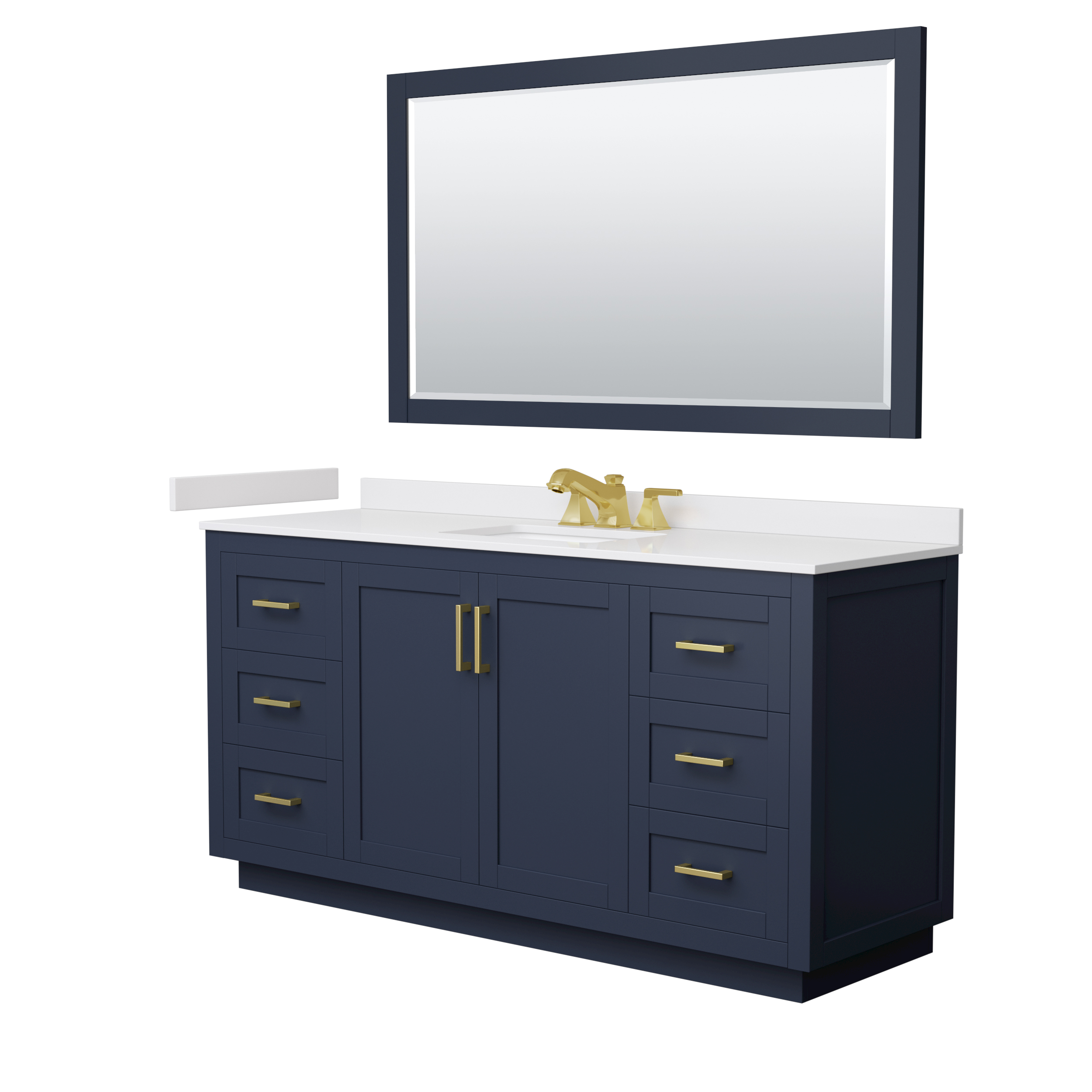 Miranda 66" Single Vanity with optional Carrara Marble Counter - Dark Blue WC-2929-66-SGL-VAN-BLU__