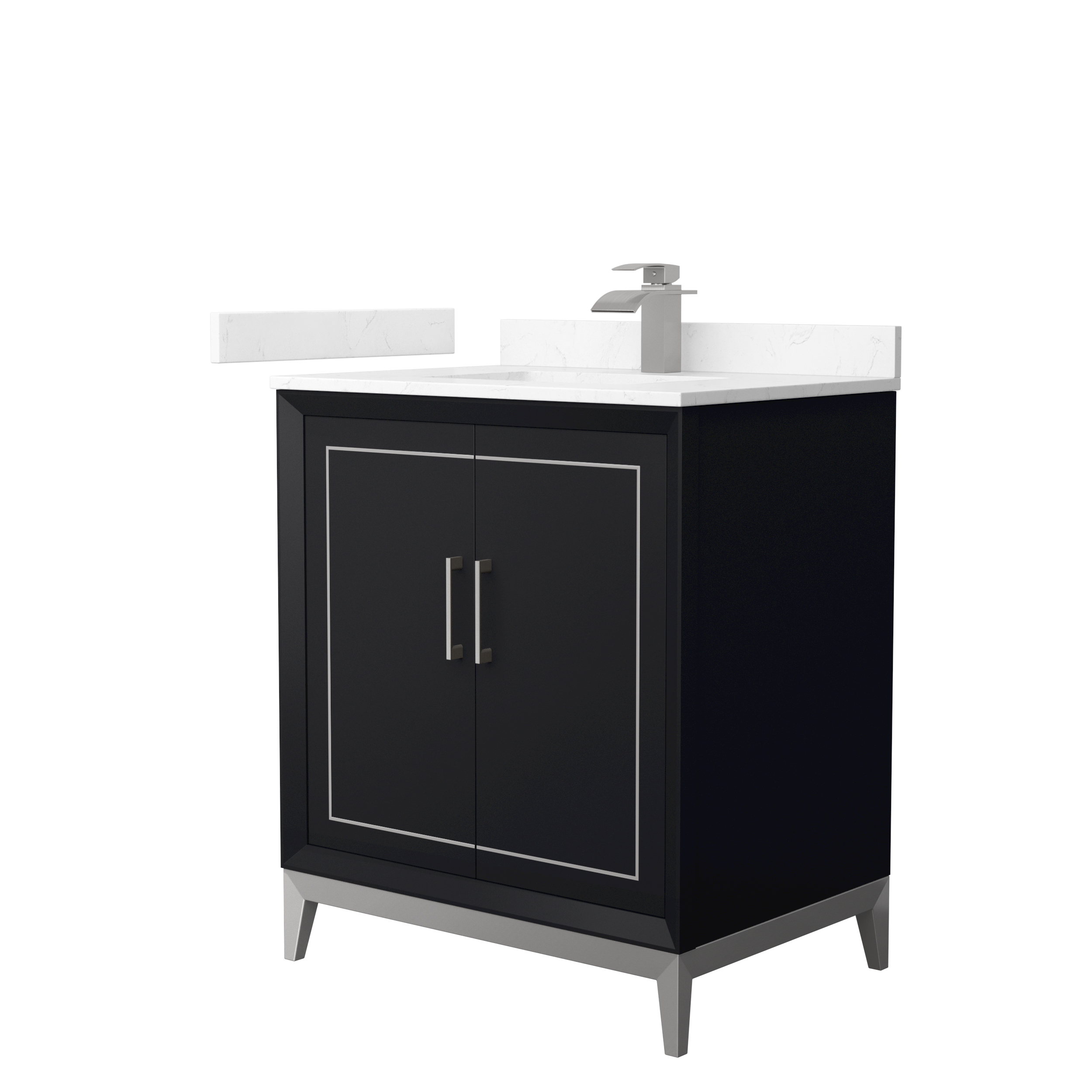 Marlena 30" Single Vanity with optional Quartz or Carrara Marble Counter - Black WC-5151-30-SGL-VAN-BLK_