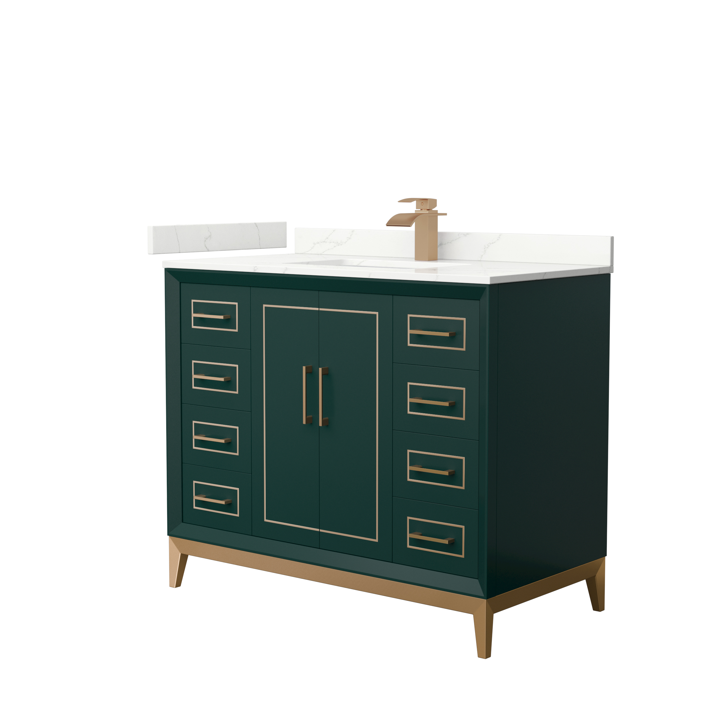 Marlena 42" Single Vanity with optional Quartz or Carrara Marble Counter - Green WC-5151-42-SGL-VAN-GRN_