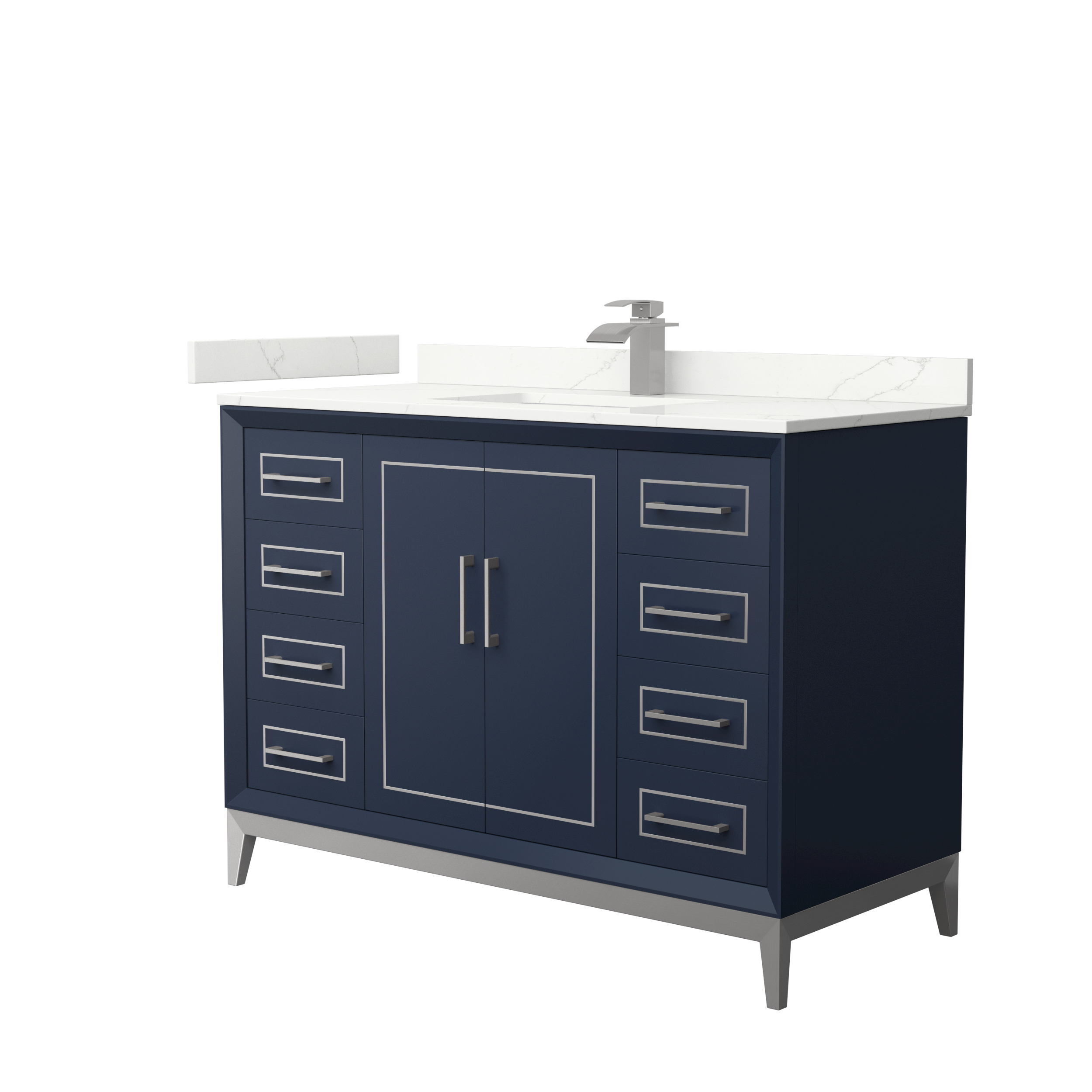 Marlena 48" Single Vanity with optional Quartz or Carrara Marble Counter - Dark Blue WC-5151-48-SGL-VAN-BLU_