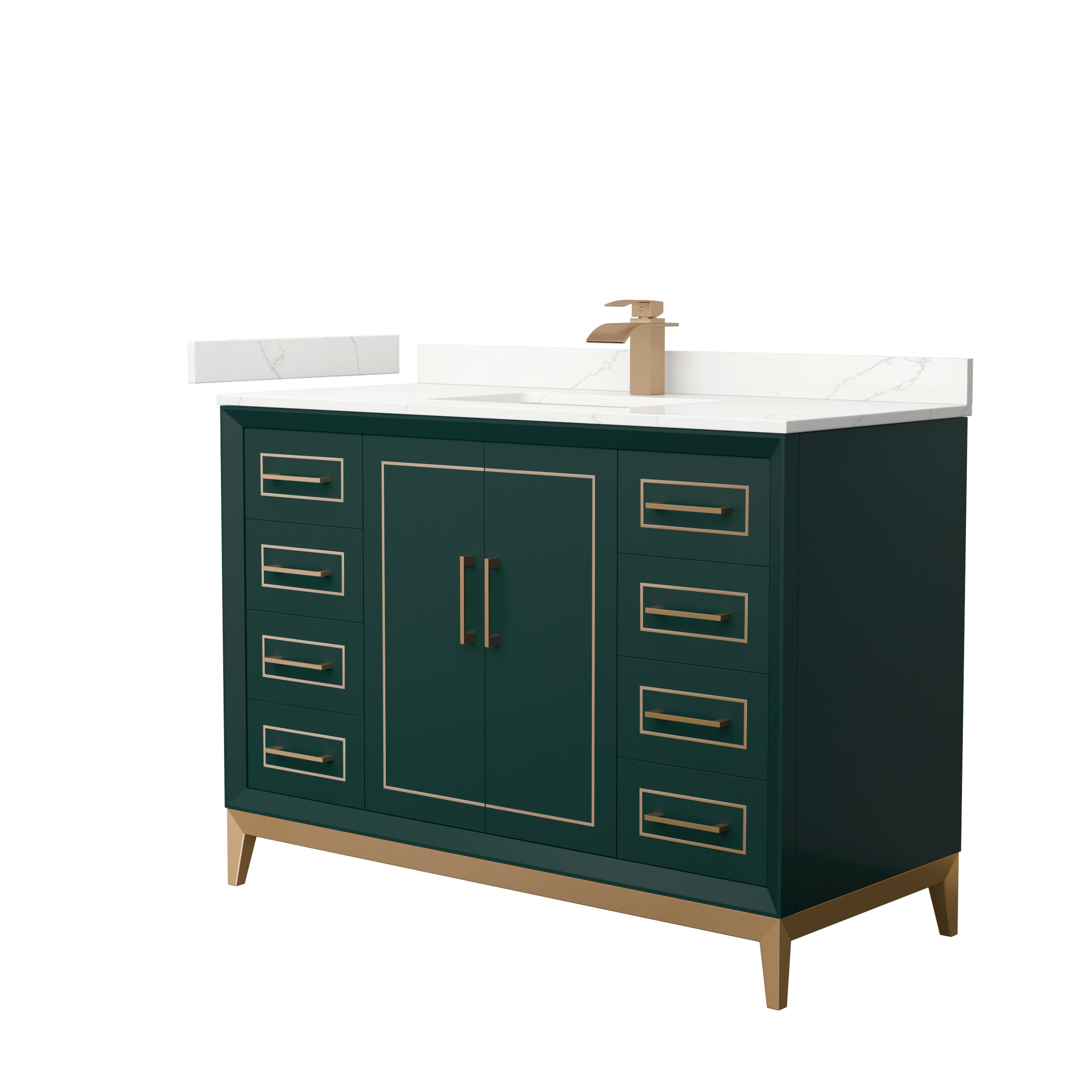 Marlena 48" Single Vanity with optional Quartz or Carrara Marble Counter - Green WC-5151-48-SGL-VAN-GRN_