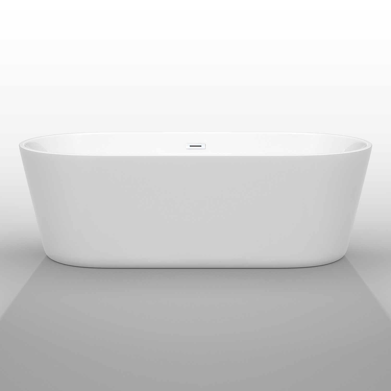 Wyndham Collection Carissa 71 Freestanding Bathtub in White with Brushed Nickel Drain and Overflow Trim