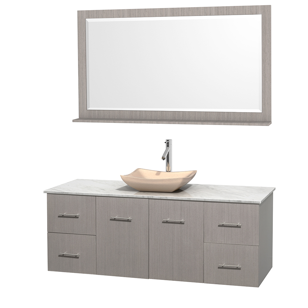 Centra 60 Single Bathroom Vanity for Vessel Sink - Gray Oak